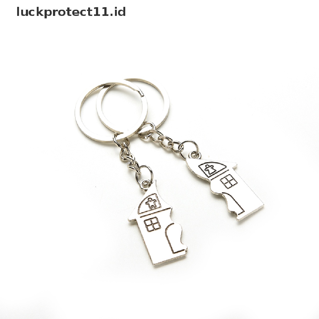 /Fashion Hot//// 2pcs Gantungan Kunci Bentuk Rumah Gantungan Kunci Untuk Pecinta Valene day Love Key Fob.