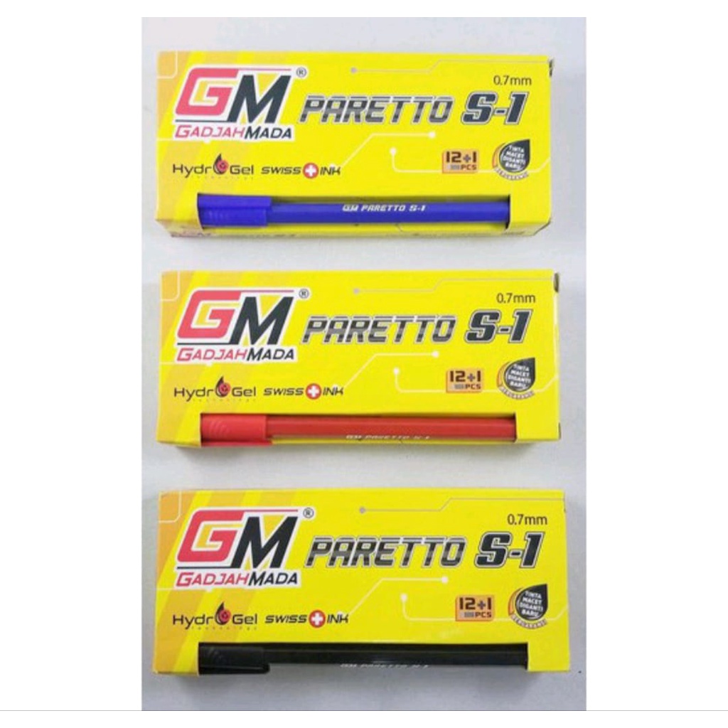 12pcs pulpen semigel paretto hitam (1pak)