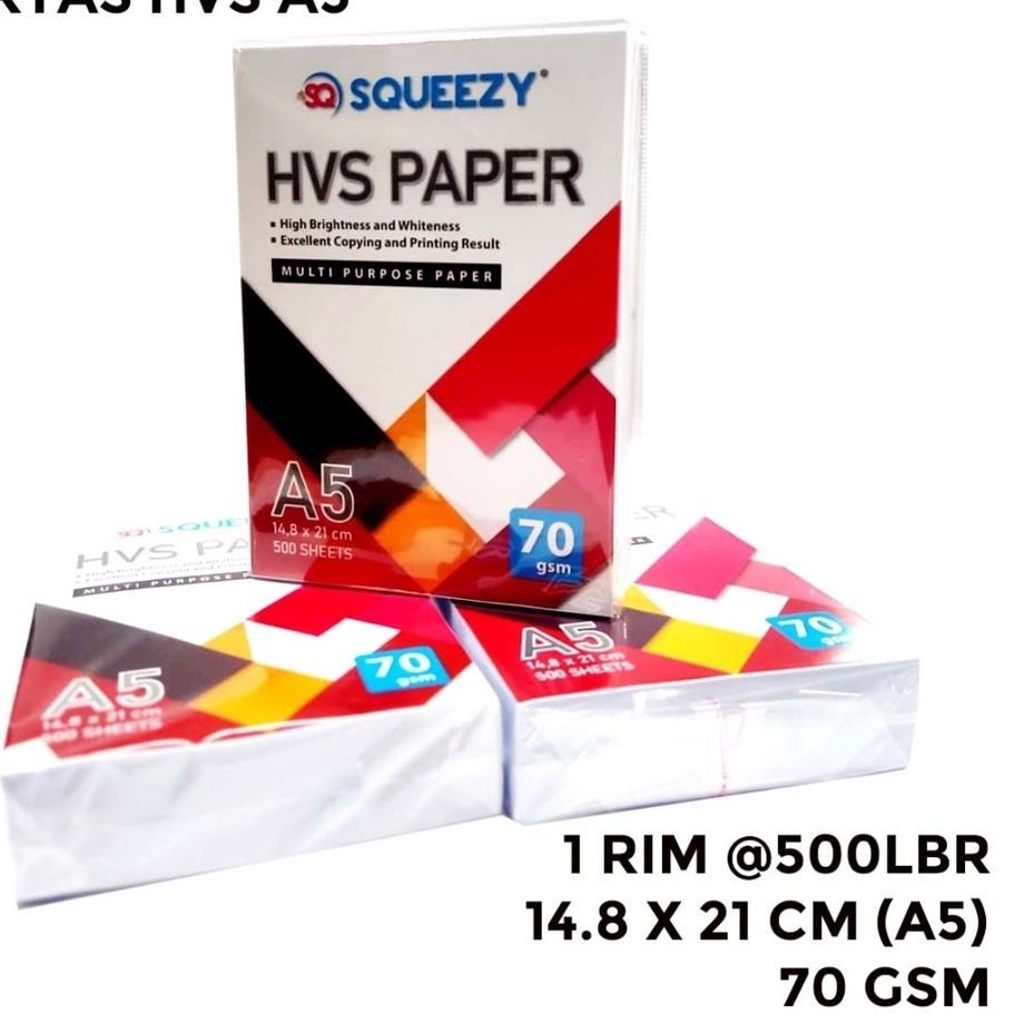 

Kirim Sekarang ♠ KERTAS HVS A5 70GRAM (210MM X 148 MM) PER RIM 500 LEMBAR`