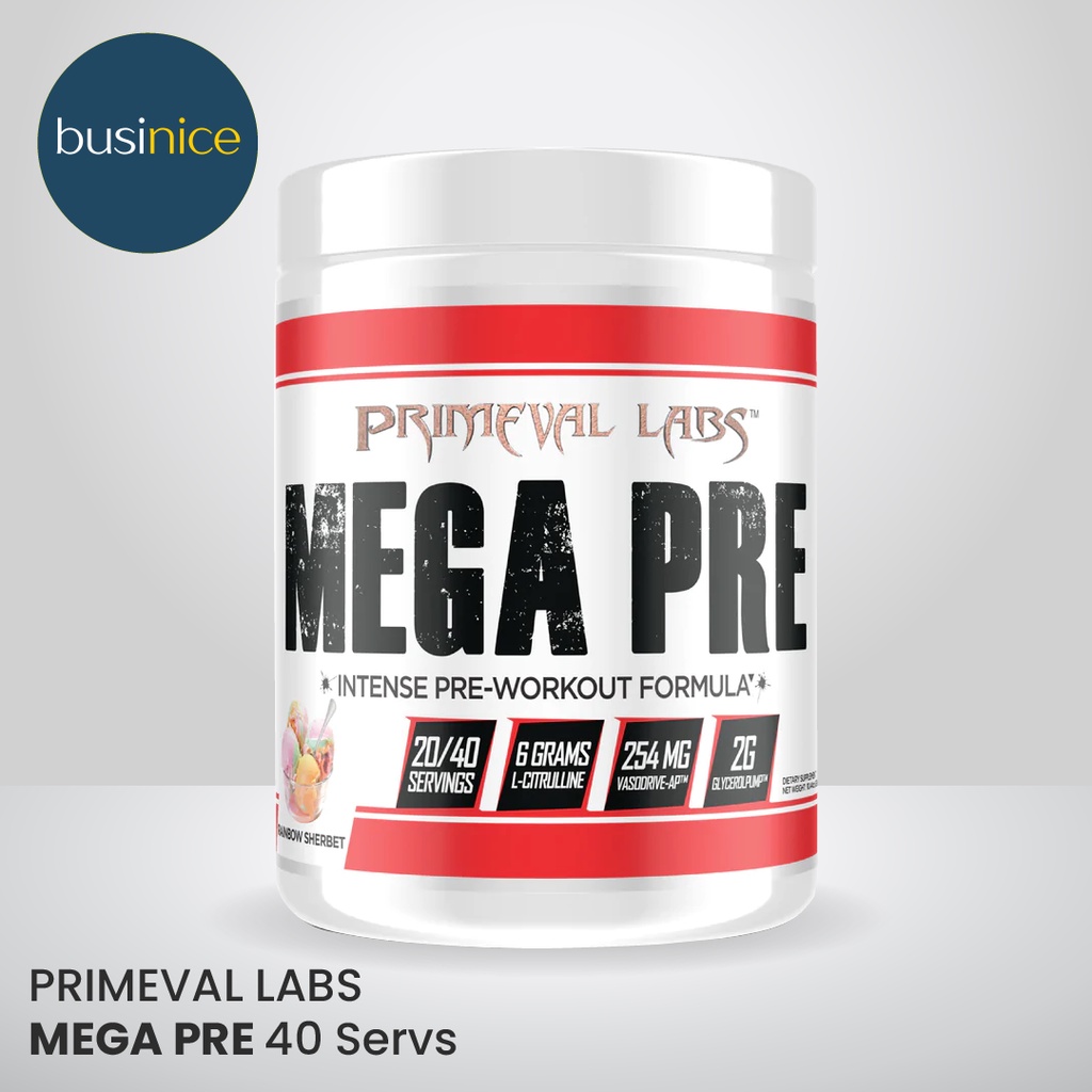 Primeval Labs Mega Pre White Pre Workout Non Stimulant 40 Servings