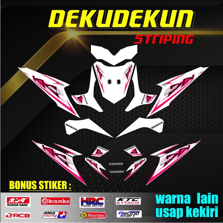 Striping Sticker Decal Stiker Beat Karbu Old Lama Variasi Custom Model Ori Tahun 2008 - 2012 Dasar P