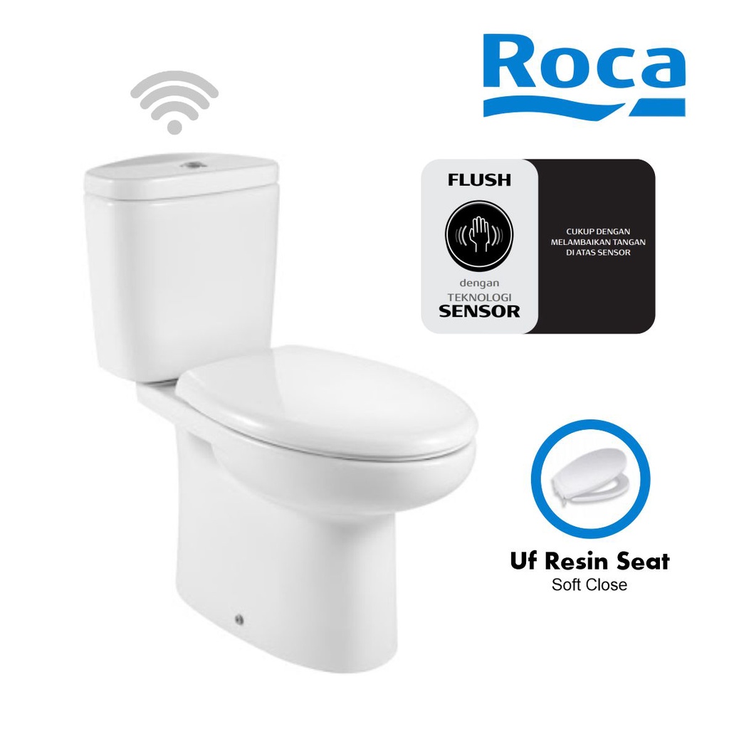 ROCA CLOSET DUDUK PAKAGE A VICTORIA ELONGATED + E-FLUSH SENSOR