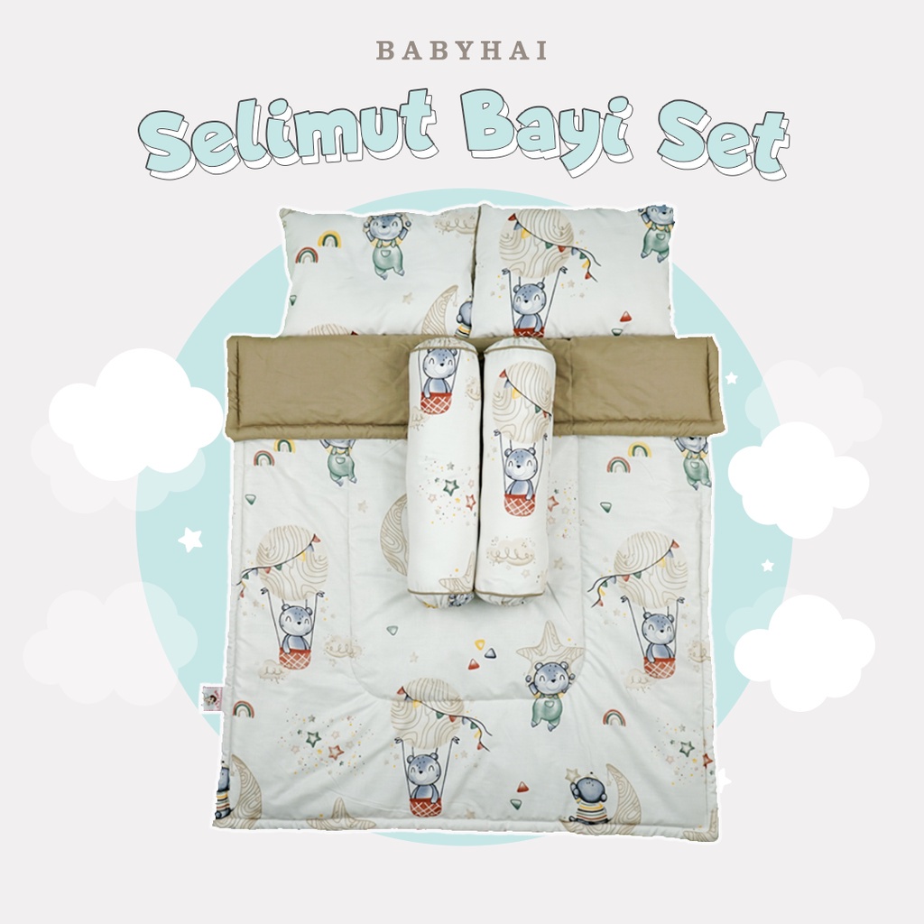 Baby hai bedcover set selimut bantal guling bayi