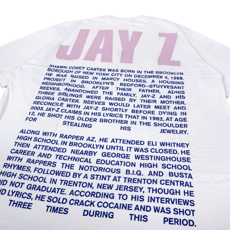 KAOS TSHIRT VINTAGE OVERSIZE JAY Z PUTIH UNISEX