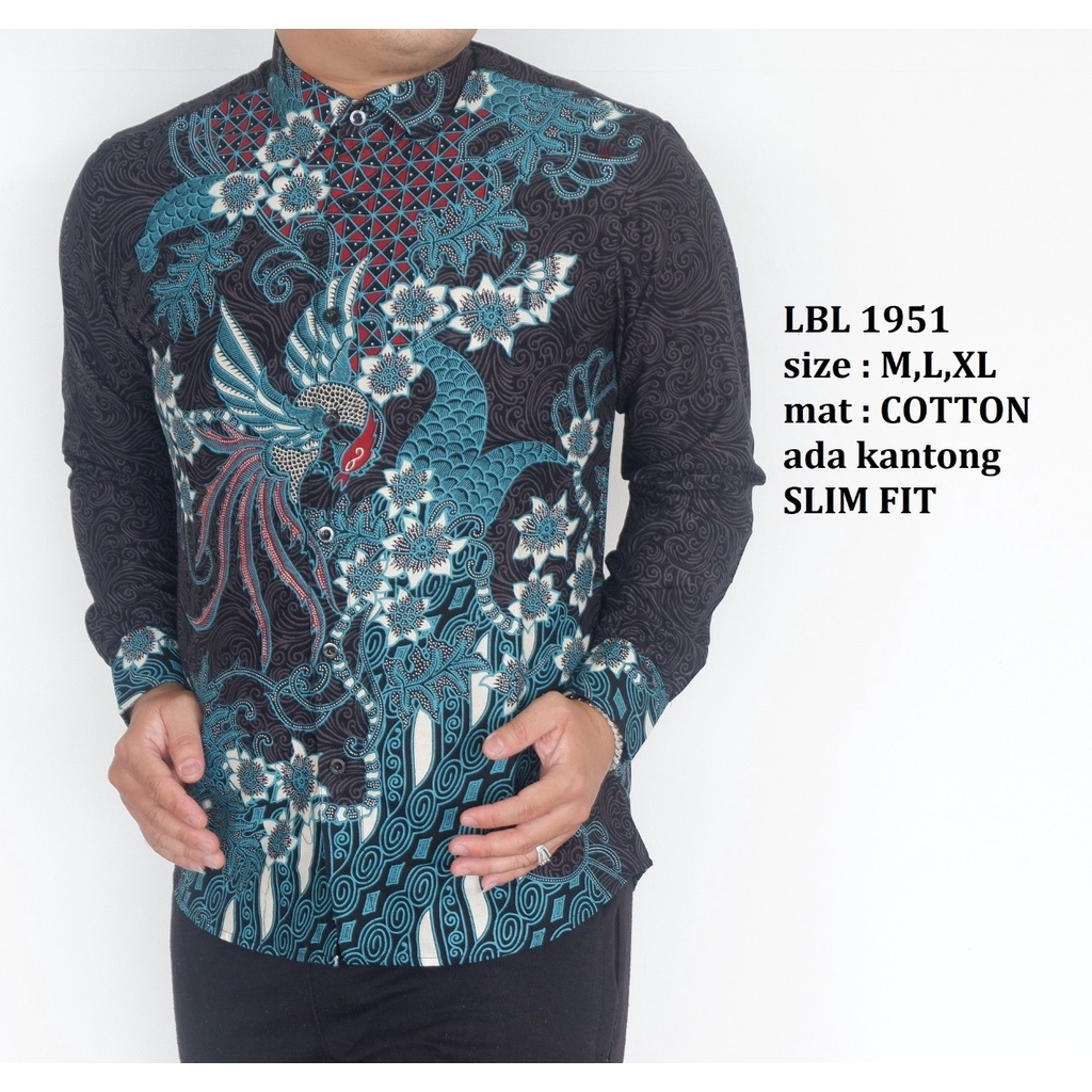 KEMEJA BATIK PRIA SLIM FIT LENGAN PANJANG BAJU BATIK PRIA LBL1869