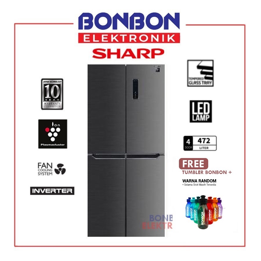 Sharp Kulkas Side By Side 4 Pintu SJ-IF50PM-DS / SJIF50PMDS / SJIF50