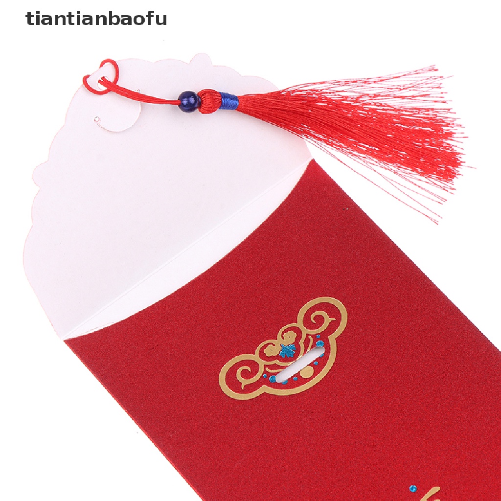 [tiantianbaofu] 6pcs Pernikahan Hongbao Bronzing Amplop Merah Untuk Dekorasi Tahun Baru Paket Merah Butik
