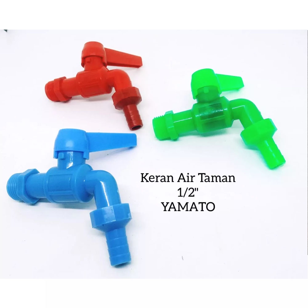 Kran Plastik Yamato Tembok Baling 1/2 INC - Keran Kran Air Taman Plastik Engkol 1/2