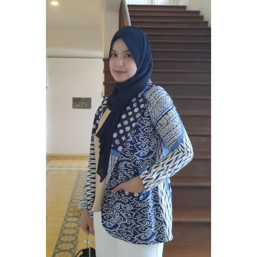 Naora blazer batik full furing trikot batik cap batik kantor
