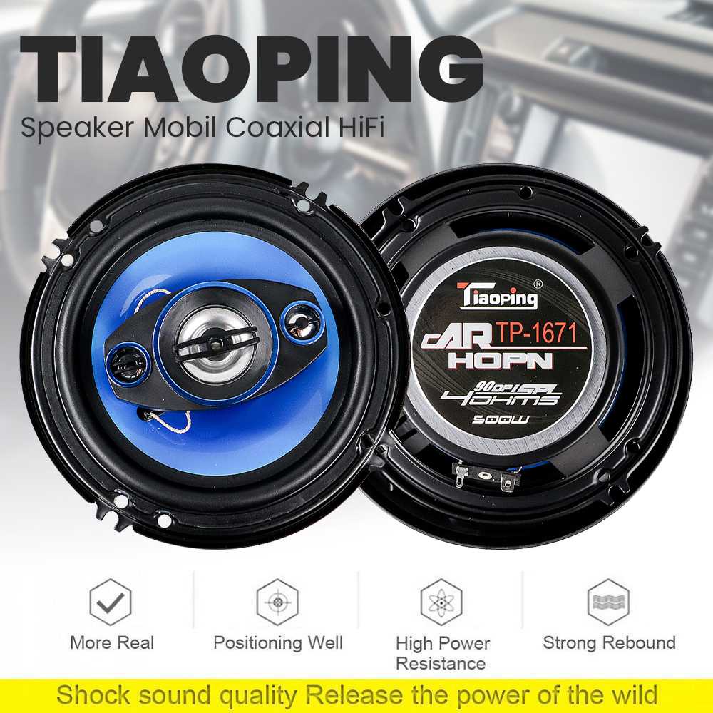 Coaxial Car Speaker 2 Way 6 inch 500 watt Speaker pintu Mobil Coaxial HiFi 2 Way 6 Inch 500W 2 PCS - TP-1671