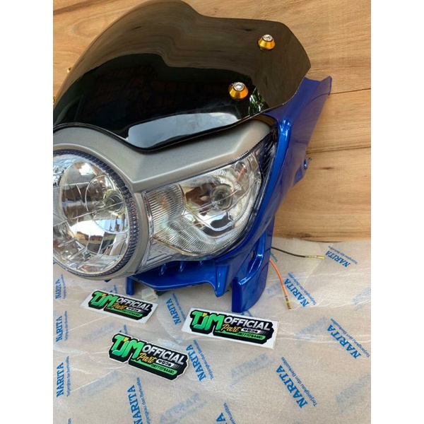 Batok totok honda tiger revo pece + lampu depan honda tiger revo pece set visor tiger revo pece biru