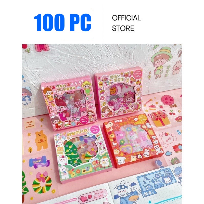 

Isi 100 Lembar Stiker Anti Air Box Kecil Lucu Senmu - Sticker Waterproof Aesthetic