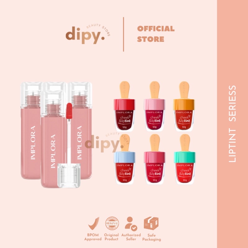 IMPLORA - Jelly Tint Cheek &amp; Liptint Glossy Plumpy Pewarna Pemerah Bibir Pipi Tahan Lama Longlasting 24 Jam Transferproof Viral BPOM