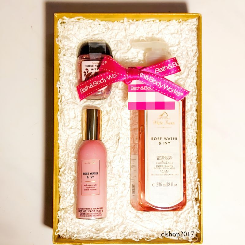 BBW ROSE WATER &amp; IVY GIFT SET PAKET BATH &amp; BODY WORKS