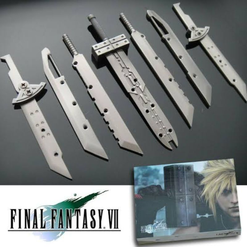 Final Fantasy FF 7 VII Advent Children Cloud Assembled Blade Model 7 Swords Diecast Box Set
