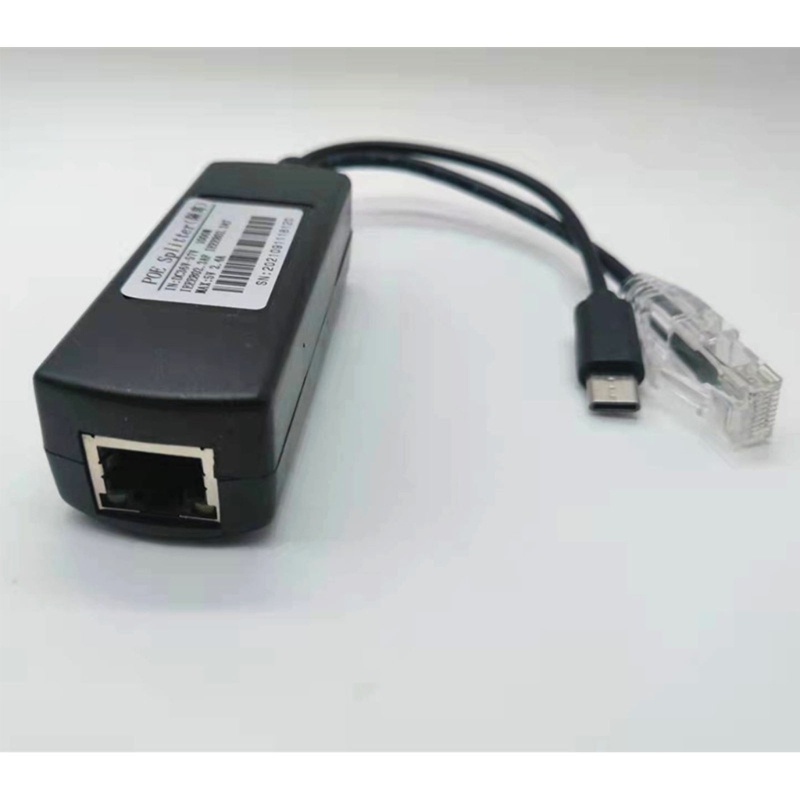 Zzz Gigabit PoE Splitter 5V 2.4 A TYPE-C/DC5521/Pemisah Colokan Listrik Micro USB