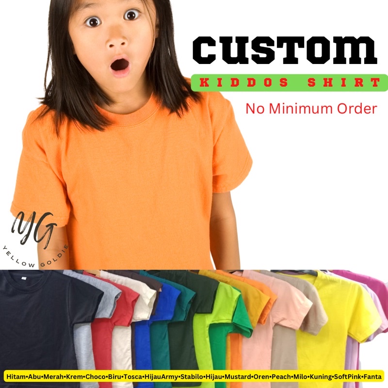 Custom Sablon DTF Kaos Anak Katun