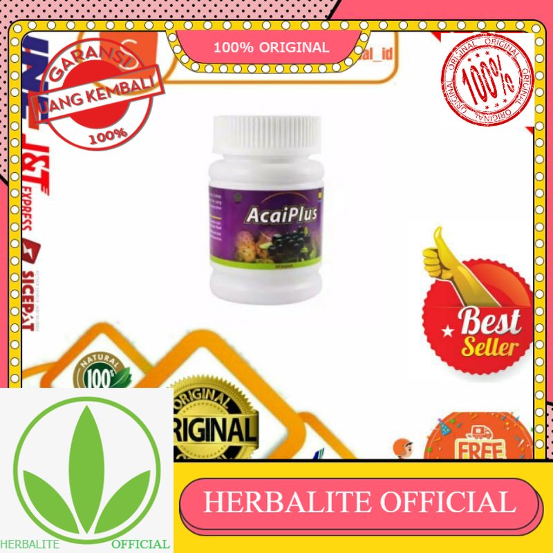 100% ORIGINAL ACAIPLUS NASA Original Acai-plus ( 60 Kapsul ) Asli Obat Diet Pelangsing Badan Herbal 