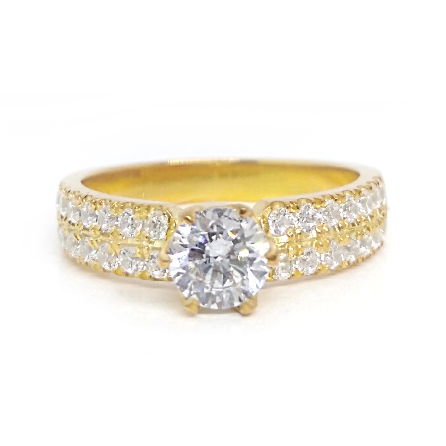 Cincin Nikah Single Emas Kuning 12K Asli Gratis Ukir Nama A203