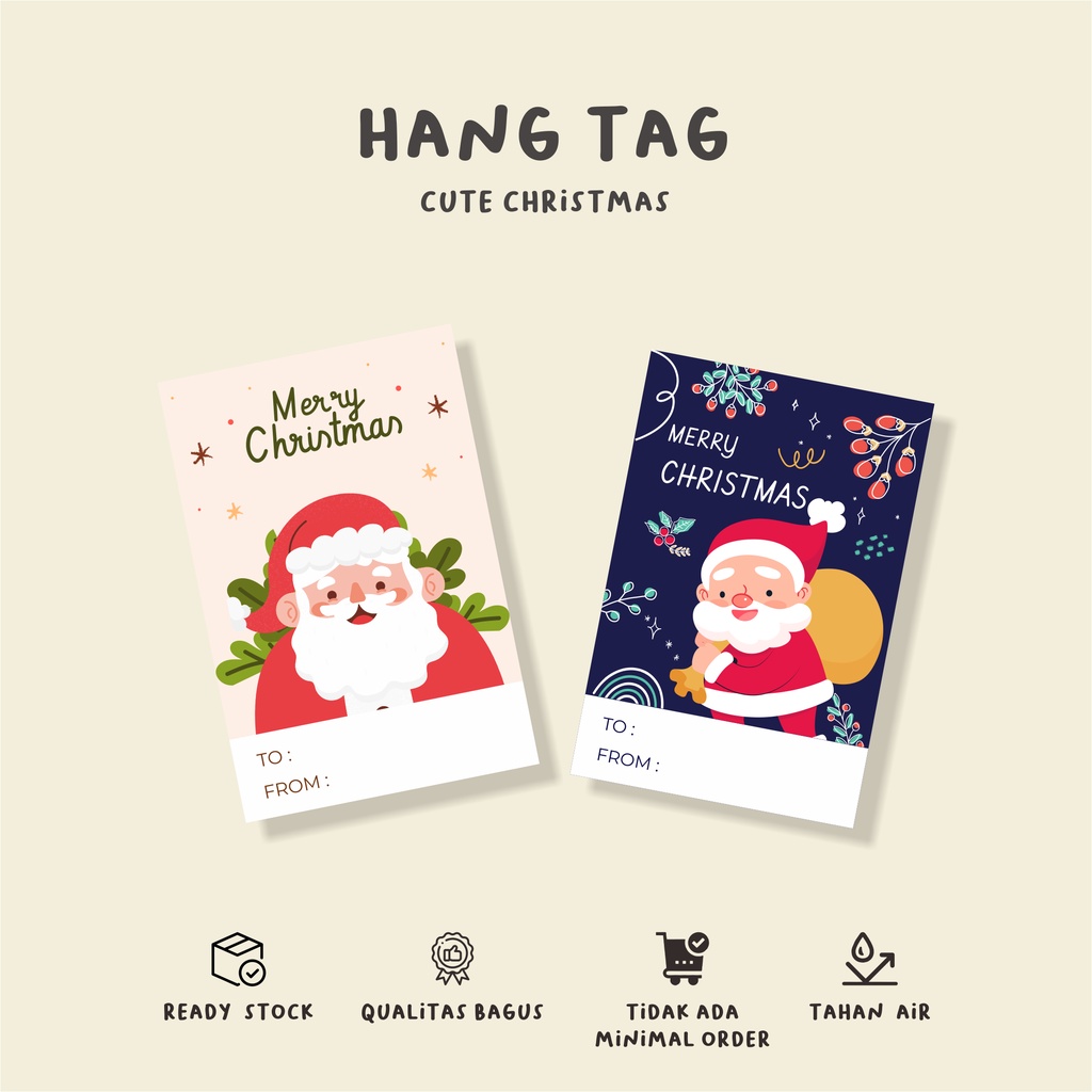 

( 25 pcs ) murah cetak hang tag/CUTE CHRISTMAS/label tag baju/hang tag baju