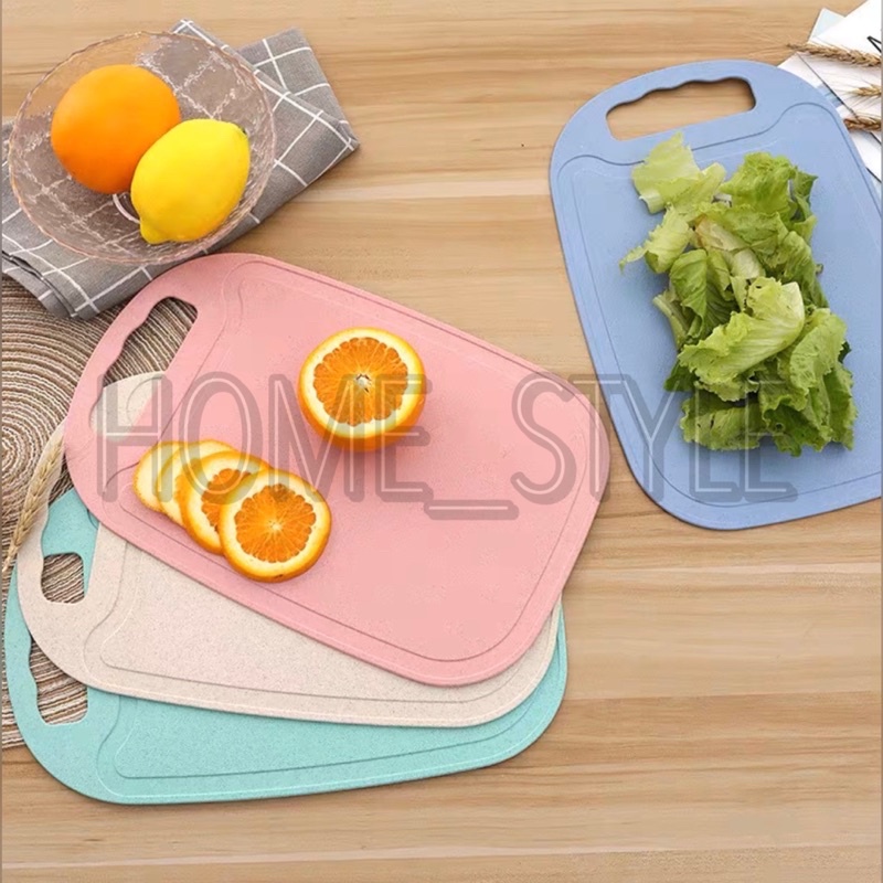 TALENAN ANTISLIP BAHAN PP FOOD GRADE JERAMI GANDUM CUTTING BOARD TALENAN JRW0064