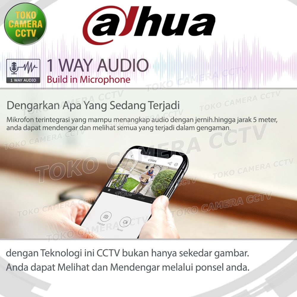 PAKET CCTV DAHUA 5MP AUDIO 4 CHANNEL 3 KAMERA