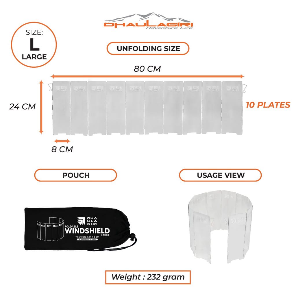 Alat pelinding kompor anti angin - windshield dhaulagiri - Alat Penahan Angin Kompor Outdoor