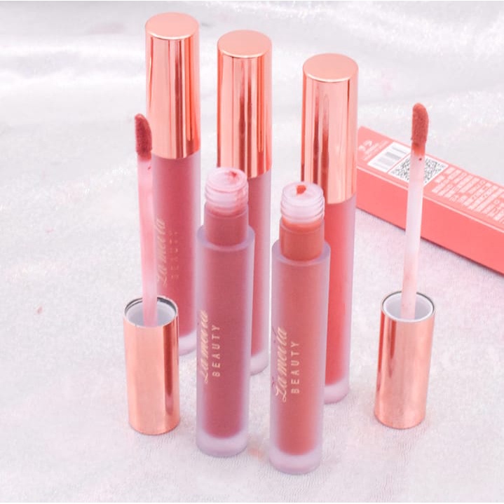 ( 6 Colour ) Lameila 1029 Liquid Lipstik Silky Lip Glaze Matte Waterproof dan Tahan Lama