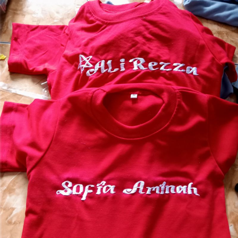 Baju Anak,Kaos Bordir Nama Anak-anak ,Kaos Custom Nama Suka2,Baju Free Bordir Nama