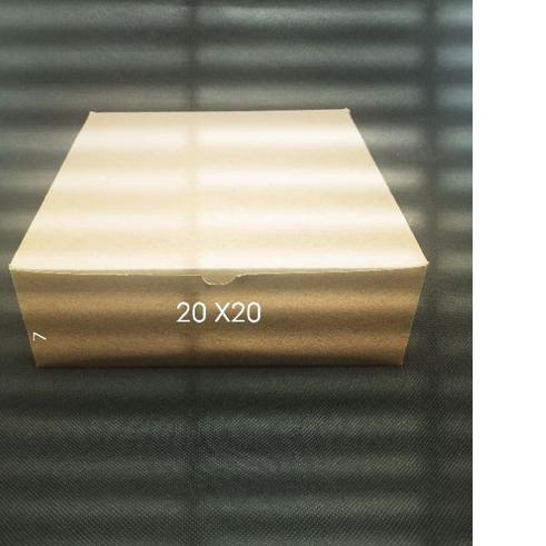 

RO3♔ Box Kraft 20x20 | 25 pcs | Kotak Nasi | Dus Kemasan Makanan 20 x 20 Coklat 25 Lembar SEGERA BELI