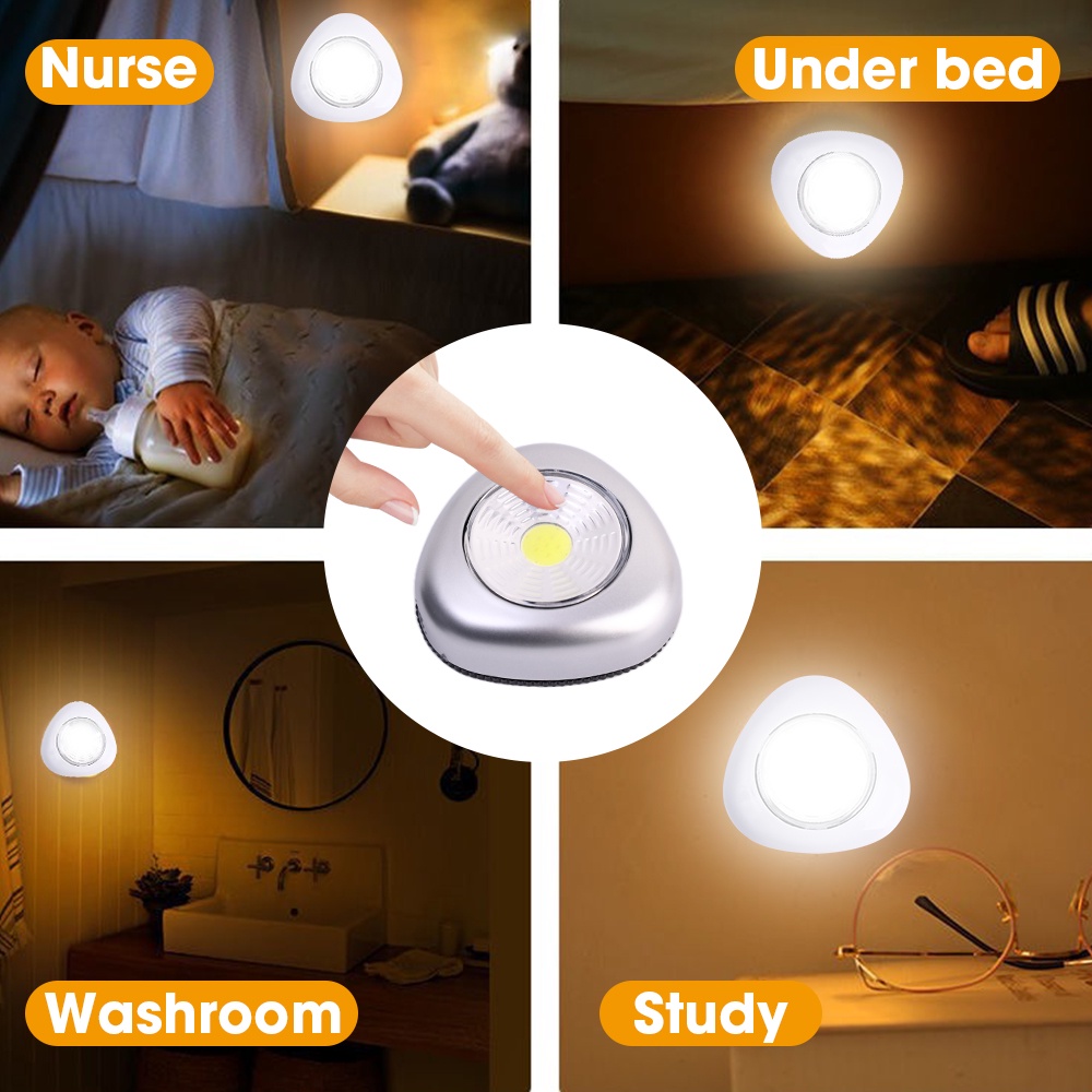 Kabinet Bertenaga Baterai Segitiga Touch Controlled LED Night Light/Ditempel-An Lampu Dinding Indoor Untuk Kabinet, Lemari, Tangga, Lemari, Lorong, Laci/Pencahayaan Dalam Ruangan