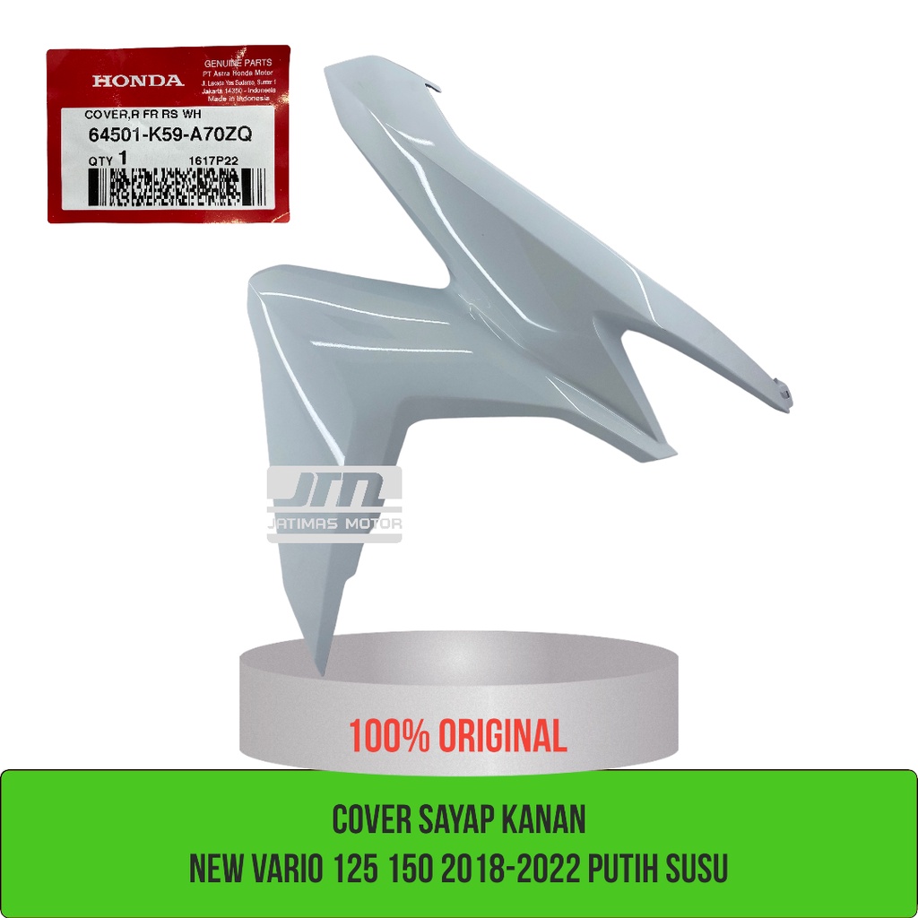 Cover sayap kanan kiri new vario 125 150 2018-2022 putih susu 64501-K59-A70ZQ 64601-K59-A70ZQ