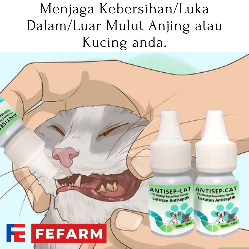 OBAT LUKA MULUT KUCING DAN ANJING ANTISEP CAT FEFARM