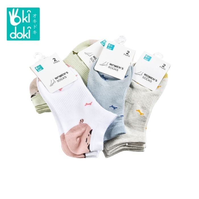 OKIDOKI WOMEN SOCKS 2PAIRS/SET DESIGN -19SW573 SW - KAOS KAKI 2 PASANG