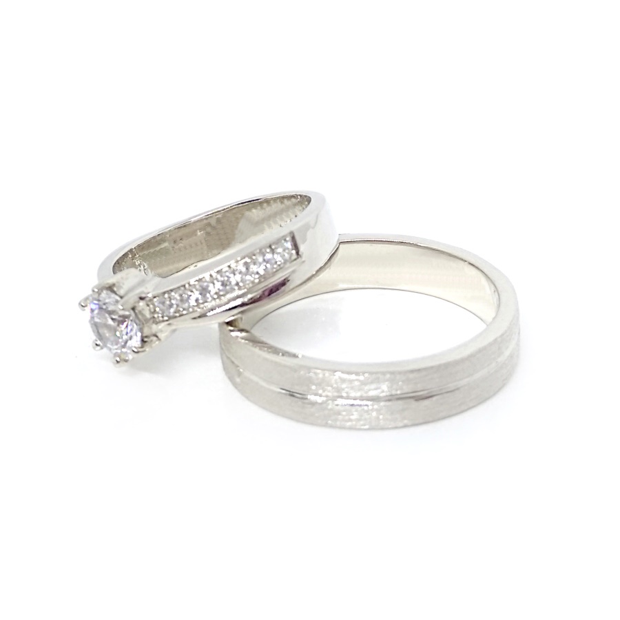 Cincin Tunangan Couple Perak Asli Ukir Nama A5