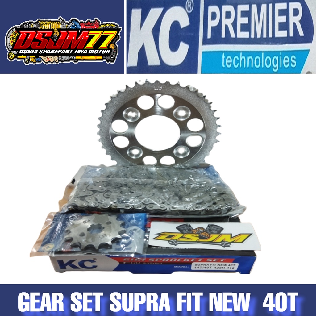 GEAR SET SUPRA FIT NEW GIR PAKET FIT NEW KARISMA GIRSET 14T/40T 428-110L KC