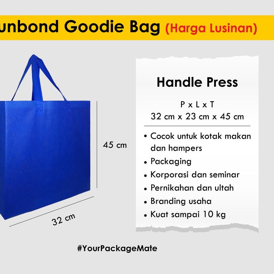 

Banyak Peminat Tas Spunbond Goodie Bag Handle Press Nasi Box Kotak Kue Ukuran 32 x 23 x 45$