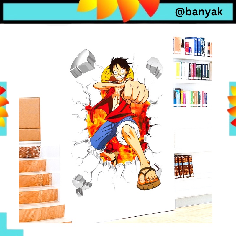 WALL STICKER TEMBOK STIKER ONEPIECE ONE PIECE HIASAN TEMPELAN WALLSTICKER LUZZY LUZY ZORO DEKORASI KAMAR TIDUR RUANG TAMU PINTU JENDELA MOTIF TEMA KARTUN KARAKTER SETIKER POSTER WALLPAPER MANGA ANIME BAJAK LAUT ONEPIECE ONE PIECE WANTED @banyak