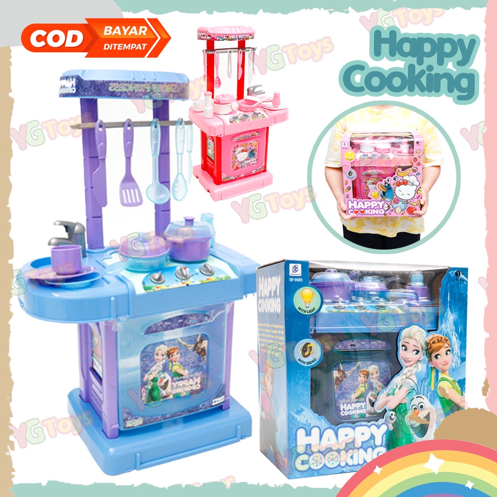 YGtoys Mainan Masak Masakan Happy Cooking Dapur Set Lengkap Anak Perempuan Ukuran Besar  / Kitchen Set Jumbo Edukatif Edukasi