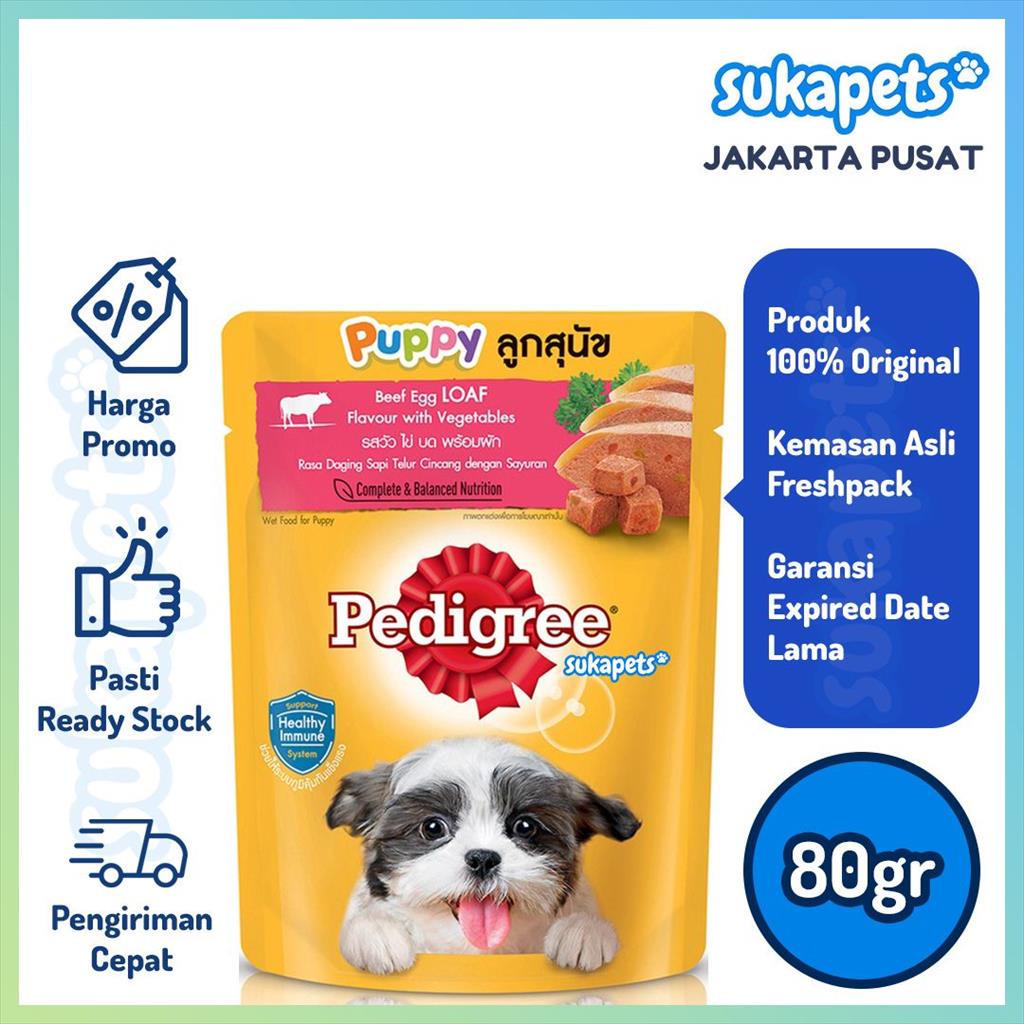 Jual Pedigree Pouch Puppy Beef Egg Loaf Makanan Anjing Basah Gr Shopee Indonesia