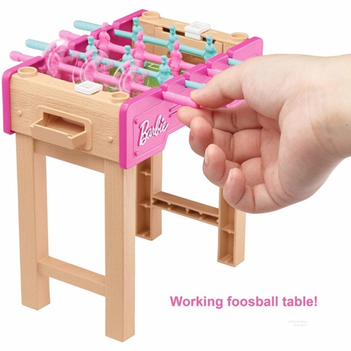 Barbie Indoor Furniture Aksesoris Football Bola Desk Set With Pet Dog #Original