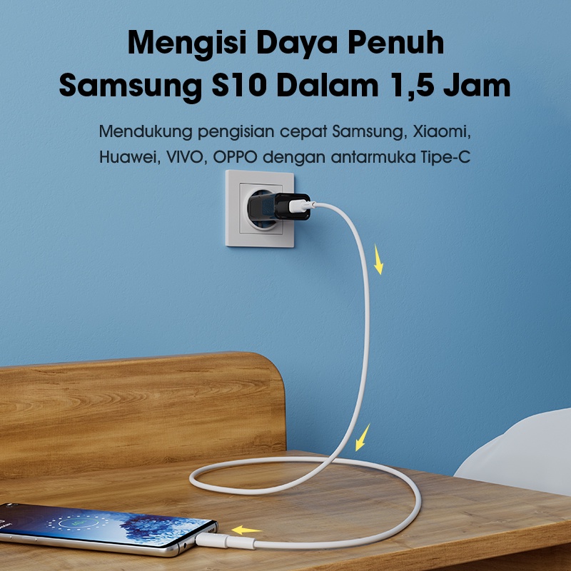 ACOME Bundling Hemat Charger 20W PD USB-C (AC07) + Kabel Data Type-C / Lightning Fast Charging (AD-C Series) Original - Garansi 1 Tahun