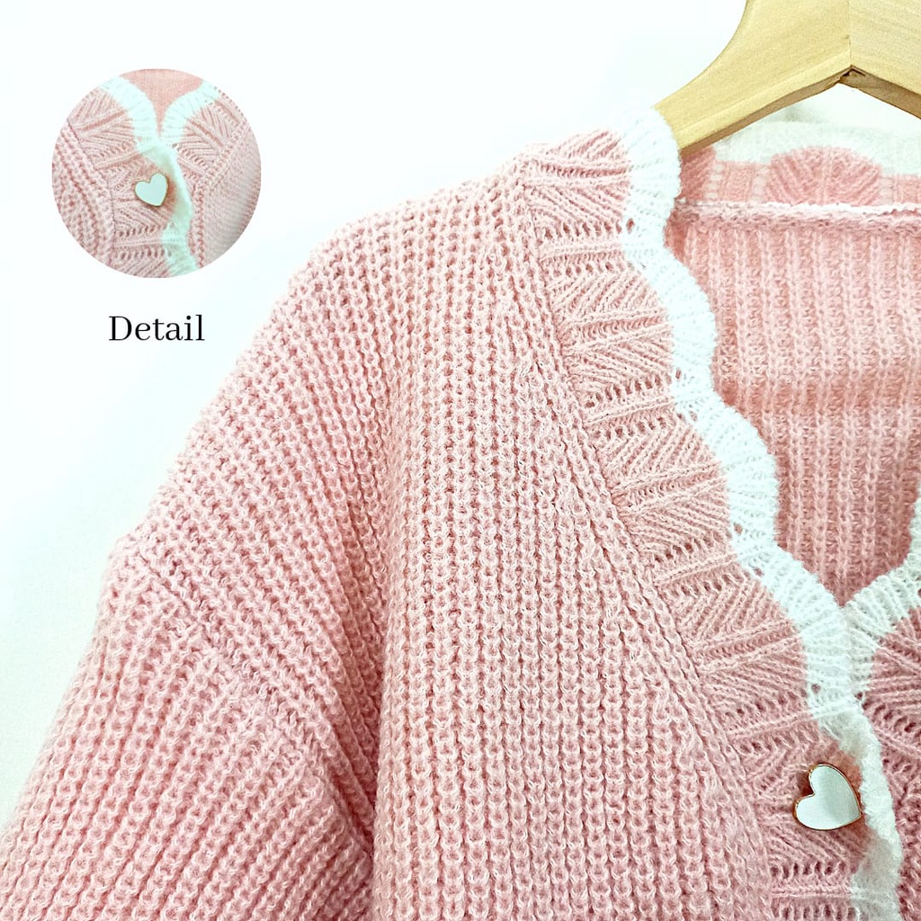 Candy Sweater Cardigan Top Warna Pastel - Atasan Wanita Kardigan Rajut Knit Import - TM (CX1646)