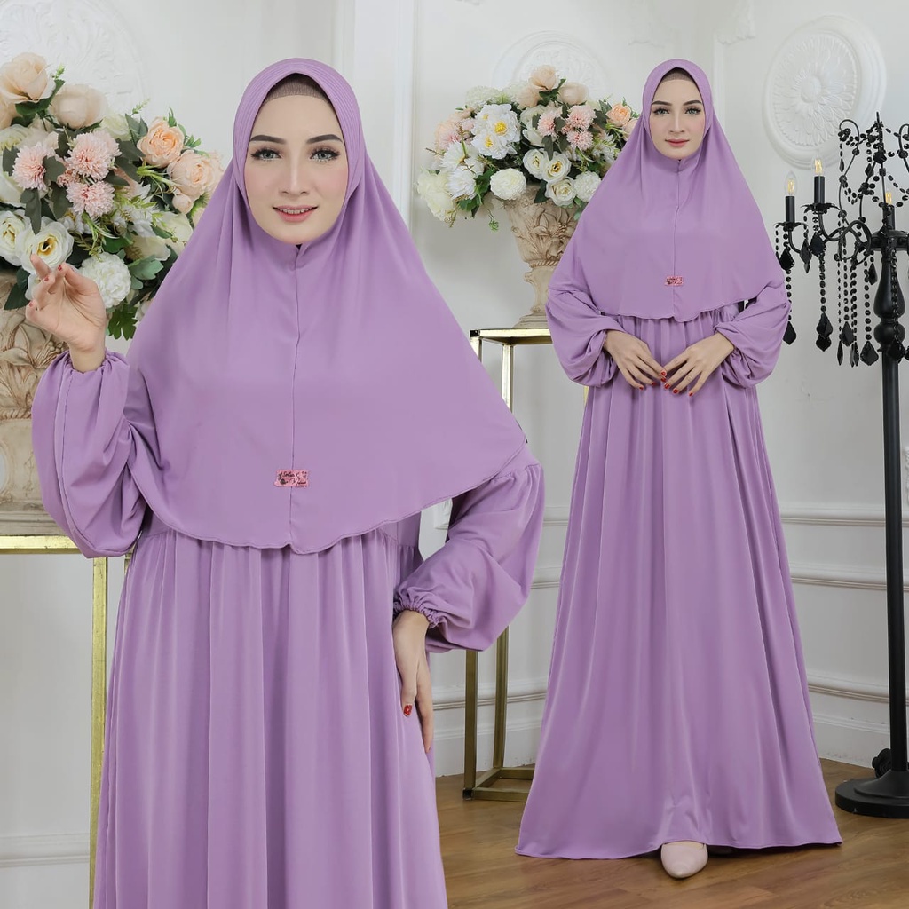 (KJI) GAMIS ULFA ONE SET HIJAB DRESS WANITA JERSEY PREMIUM