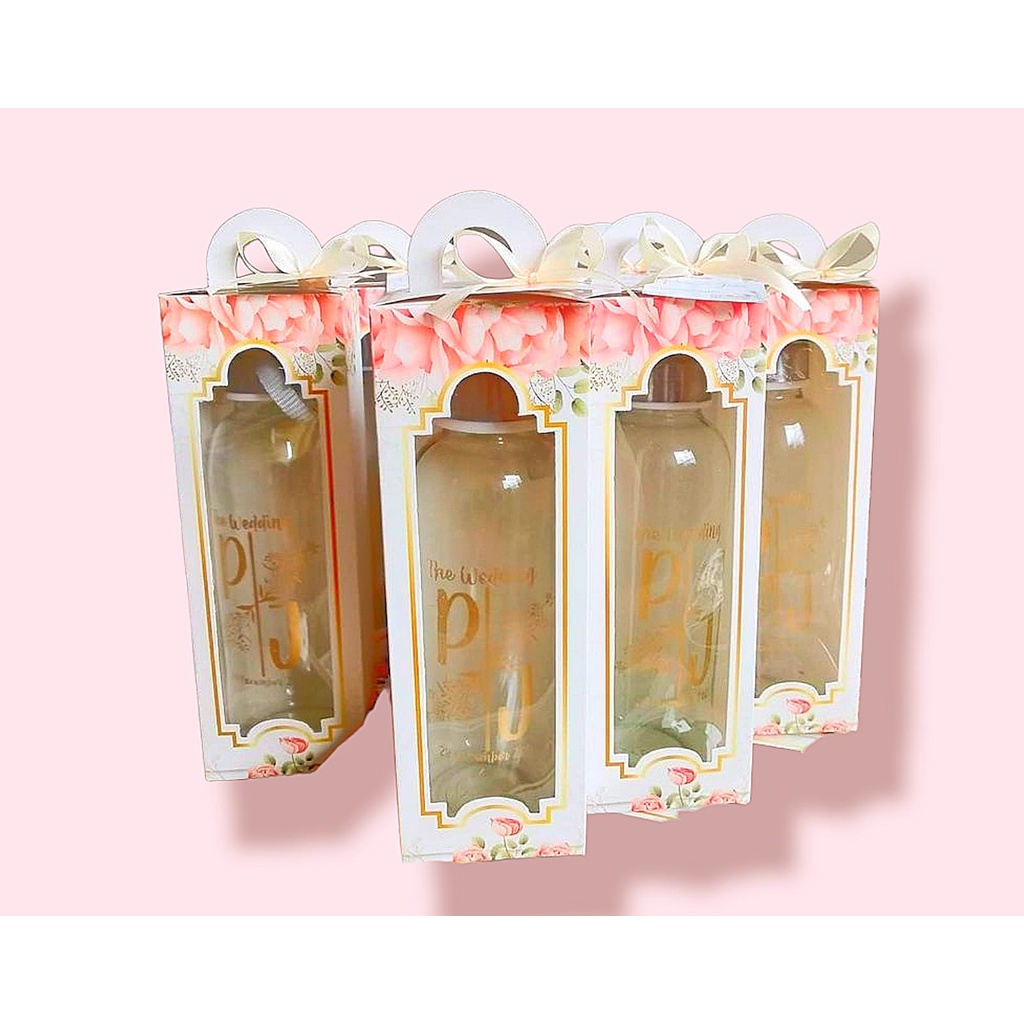 

Box souvenir botol/Thumbler 7x7x21 White Marble ivory