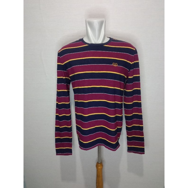 Long Sleeve Kaos panjang Fubu N.Y.C. navy merah garis