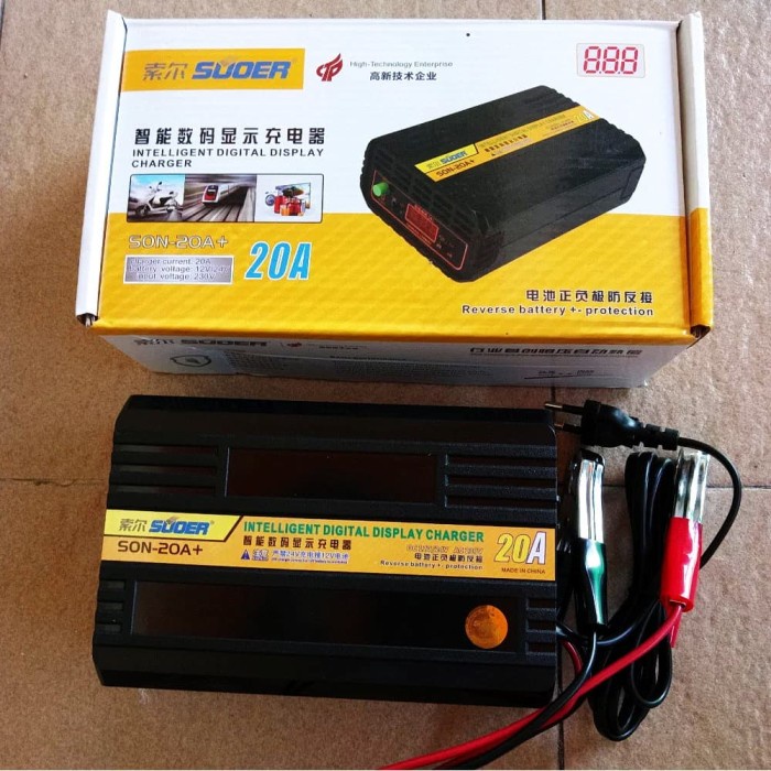 CAS AKI 20A SUOER / CHARGER AKI 20A SUOER OTOMATIS SON-20A 12V 24V san3sh Ayo Beli