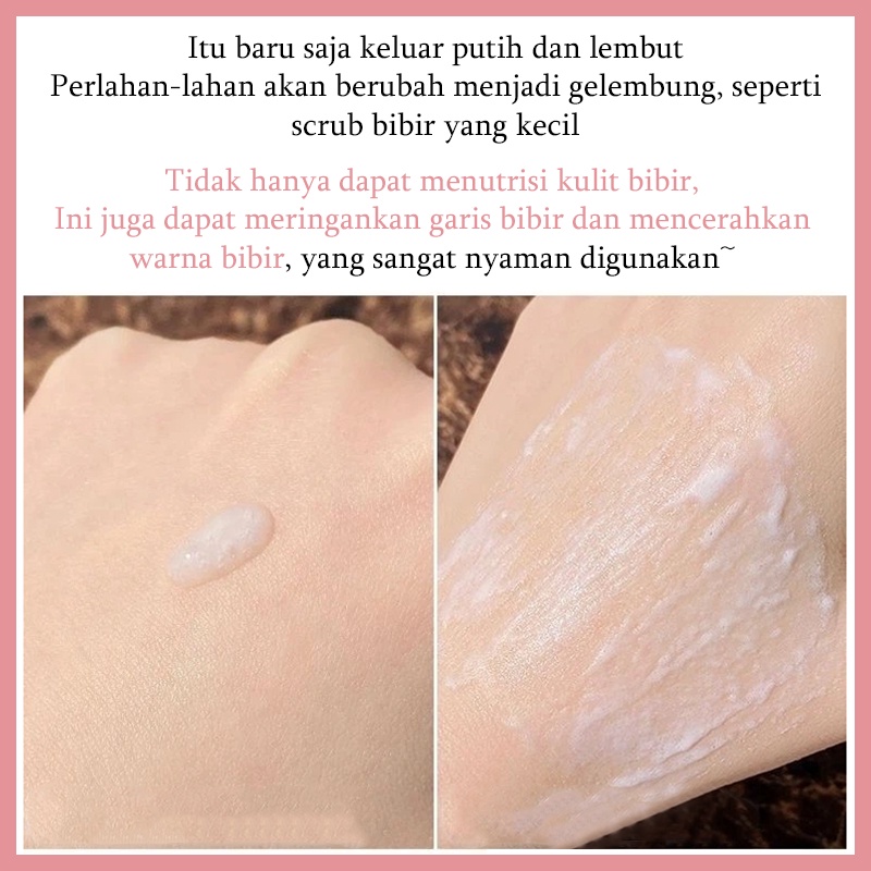 Perawatan bibir hitam dan kering Serum bibir untuk bibir hitam Lip balm Lip scrub 12g Bubble Scrub melembabkan dan melembabkan perawatan bibir pengelupasan kulit, mencerahkan garis bibir dan mencerahkan warna bibir Singkirkan bibir kering dan pecah