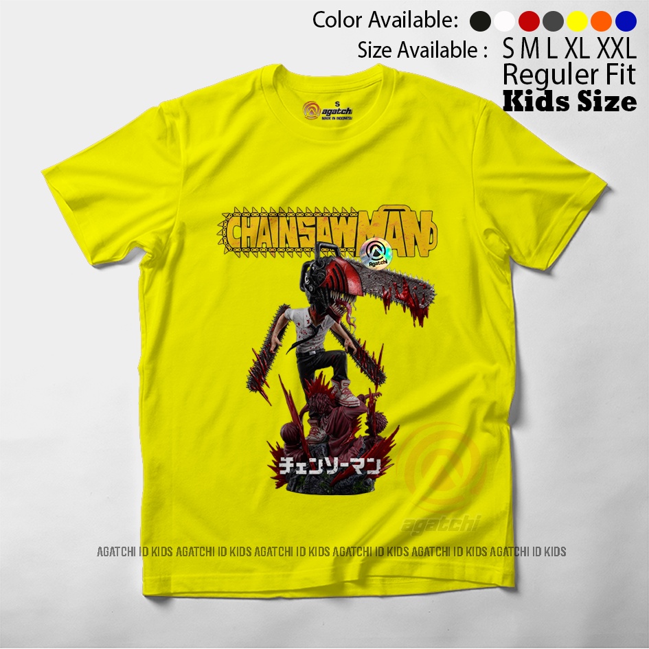 Baju Kaos Atasan Anak Laki - Laki Distro Anime Denji Chainsaw Man