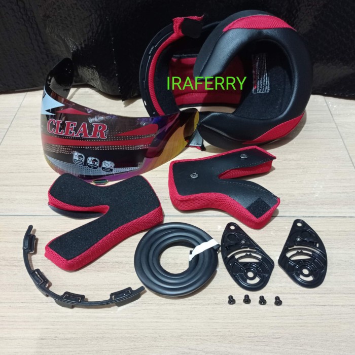 BUSA HELM KYT RC7 KANCING BESI + KACA PELANGI + KARET HELM + RACHET